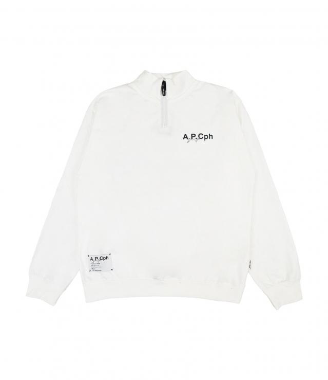 A.P.Cph/Golf HALF ZIP GENTLEMAN L/S MOCK NECK TEE