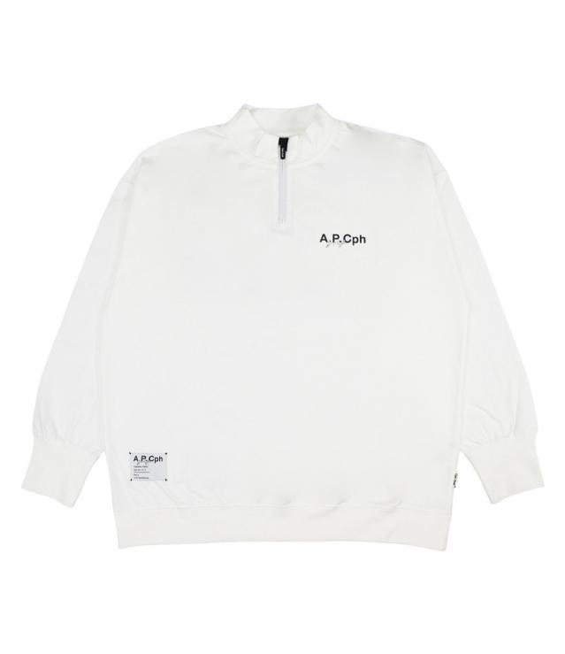 A.P.Cph/Golf HALF ZIP GENTLEMAN L/S MOCK NECK TEE