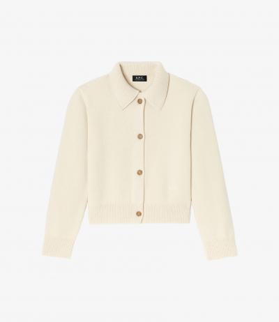 ポロラー付カーディガン