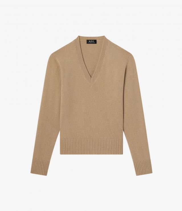 A.P.C. 肩レザー キャメルヘア100% ニット L A.P.C. | WINTER STANDARD #2の商品一覧 | A.P.C. | アーペーセー日本