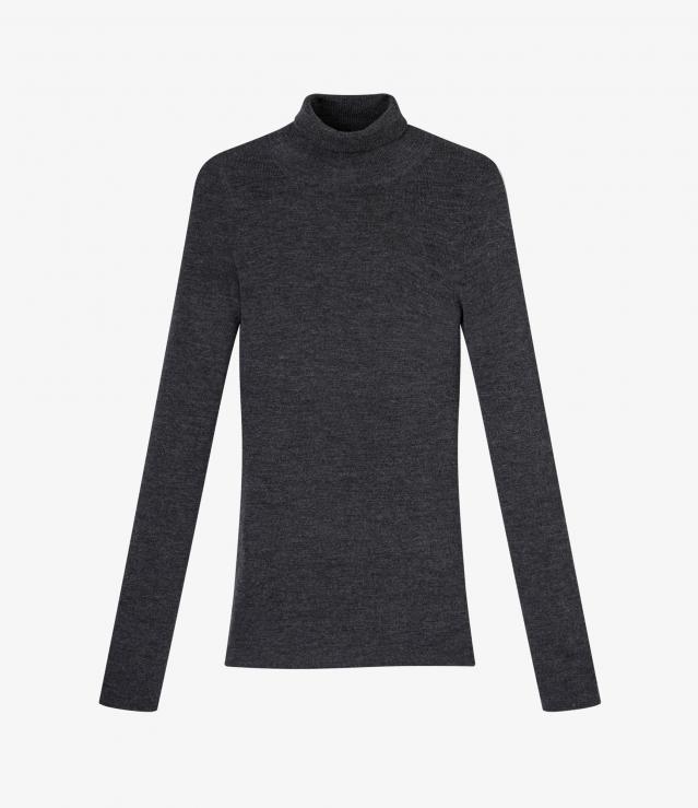 細リブタートルネックセーター