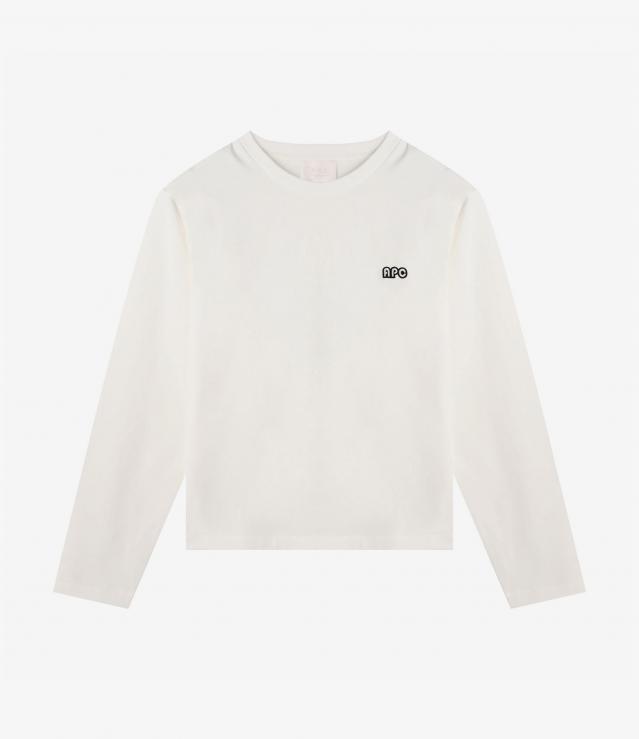 406 ロゴパッチ付長袖Tシャツ