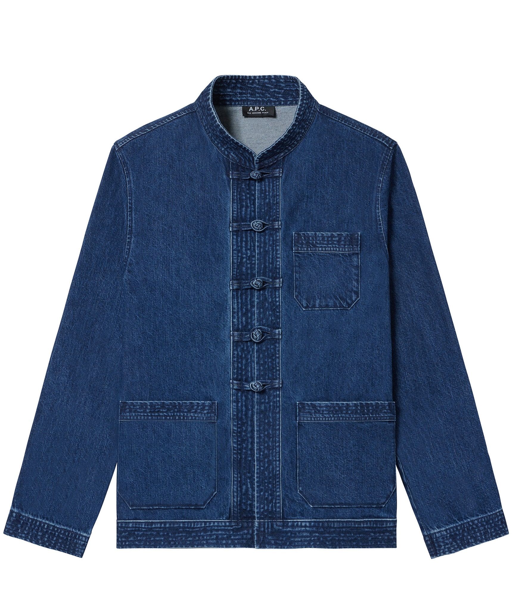 アーペーセー チャイナジャケット XS デニム カバーオール oasis リアム 中古】名作! oasis リアム着 A.P.C. アーペーセー デニム カンフー